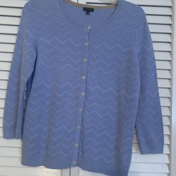 Talbots Size S Light Blue Cardigan