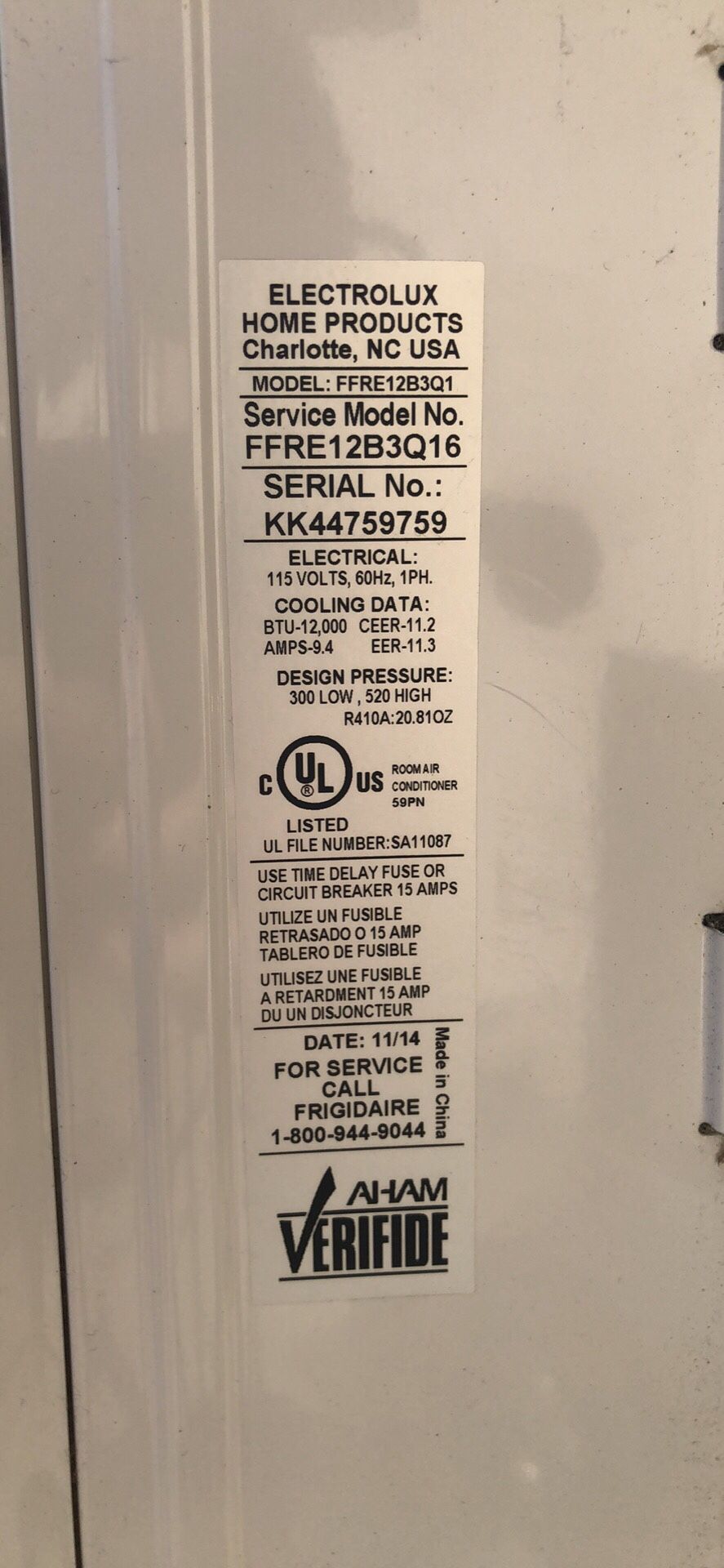 frigidaire ffre12b3q1