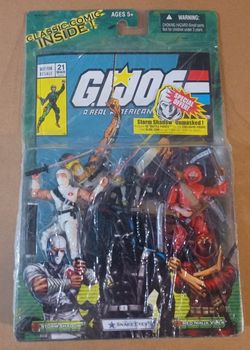 GI JOE Set of (4) 3 PACK Storm Shadow, Snake Eyes & Red Ninja Viper