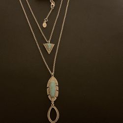20” SilverTone Double Strand Necklace With Turquoise Stone Pendants,by Jade & Jasper 