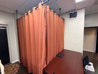 Privacy curtain and poles