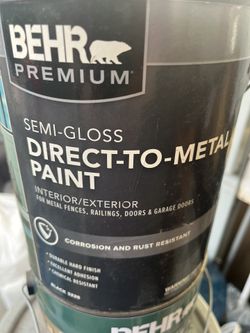 Gallon Behr Premium Semi-Gloss Direct To metal Color- Black