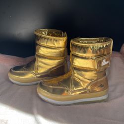 Rubber Duck Size 13 Gold Boots. 
