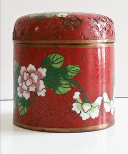 Vintage Chinese Cloisonné Enamel Jar