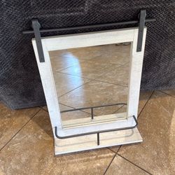 Farmhouse Style Vanity Mirror with Metal Bar