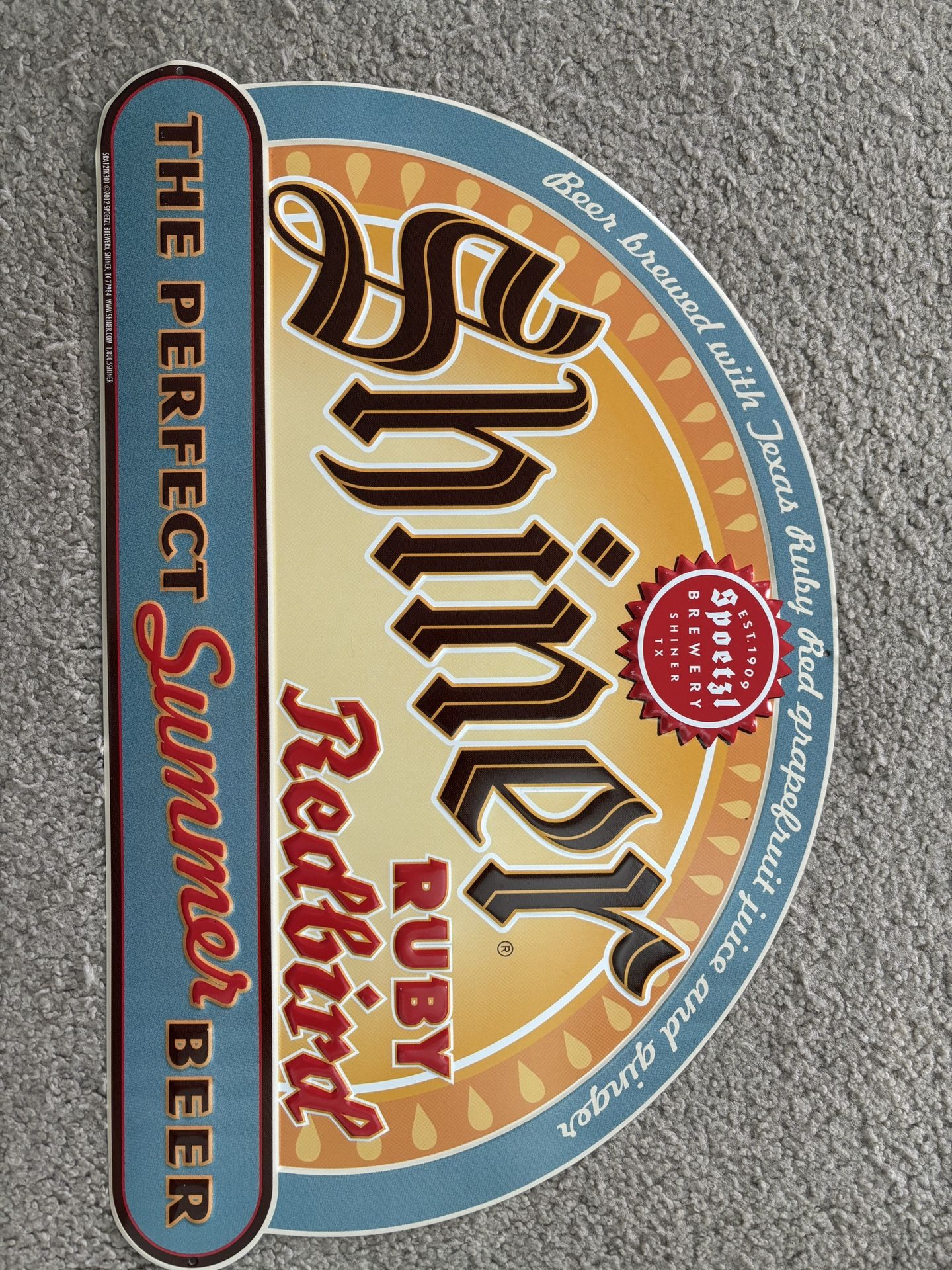 Shiner Bock Ruby Redbird Beer Metal Tin Bar Sign