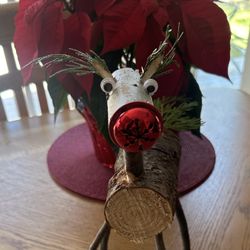 Handmade Log Reindeer 