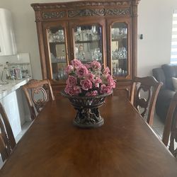 Dining table with 5 chairs and china cabinet from el dorado
