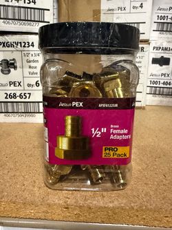 Apollo 1/2 in. Brass PEX-B Barb x 1/2 in. FNPT Adapter Pro Pack (25-Pack)