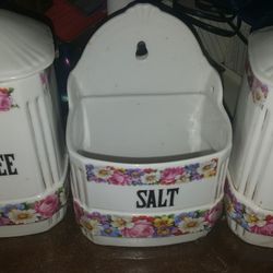 Vintage Canisters /Coffee, Tea,salt 7"h 