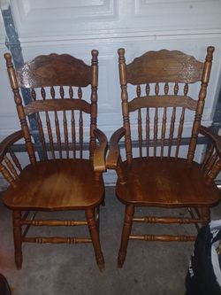 2 solid wood chairs $10  each