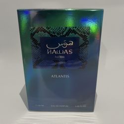 Hawas Atlantis EDP by Rasasi 3.3 Oz Cologne For Men Perfume 