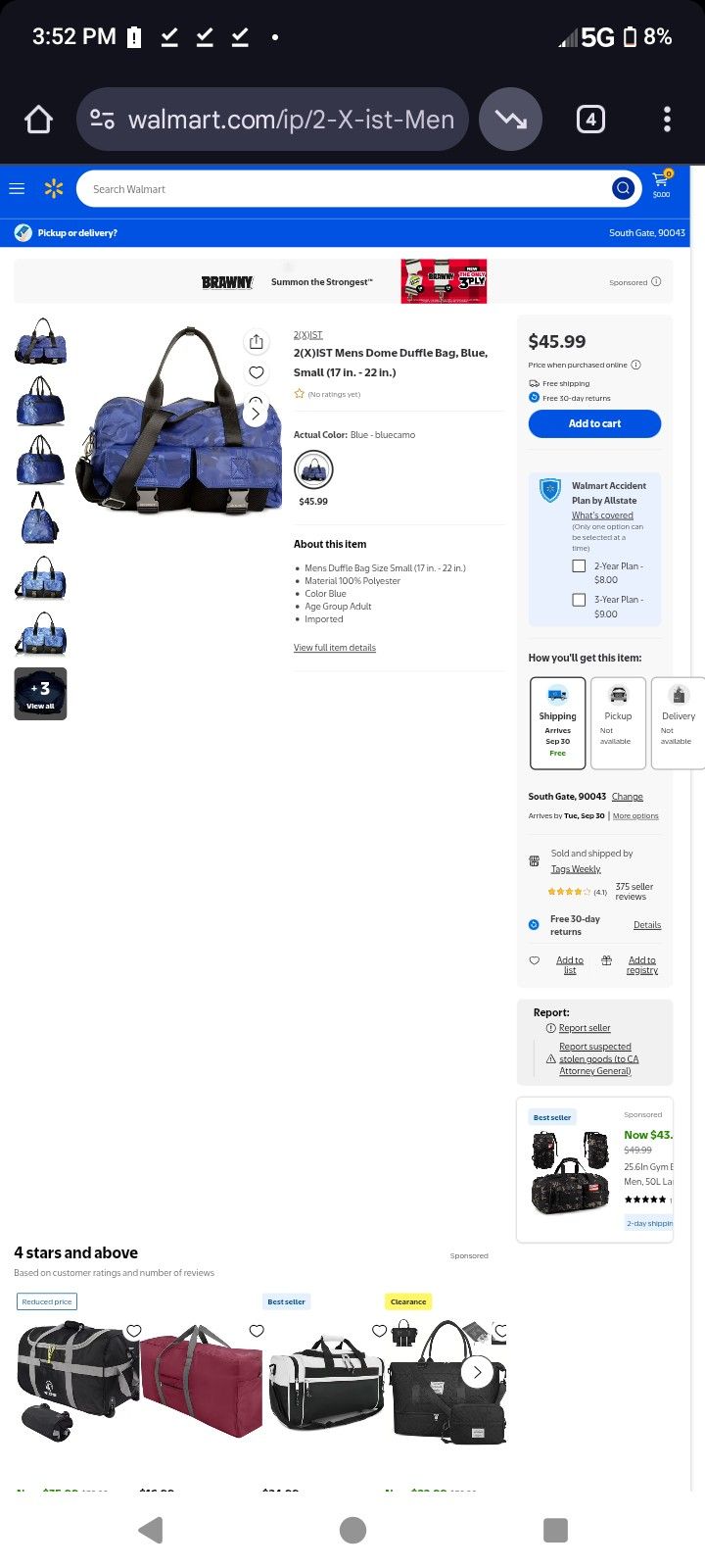 Men's Dome Small Duffle Bag 