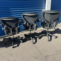 Herman Miller Aeron’s A/B & C Office Chairs W/ Posture Fit Lumbar  Back  Support fully Loaded 