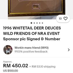 Vintage 1996 deuces Wild Friends Of An RA Sign Print With Stamp