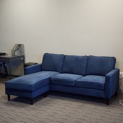 Blue 3 Person Sectional Sofa