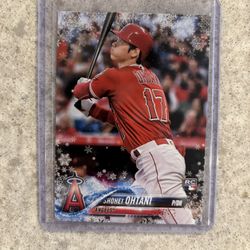Shohei Ohtani 2018 Topps Rookie Card W/ Snowflake/Sparkle Baseball Card