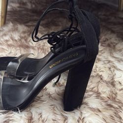 Black Lace Up Heels 