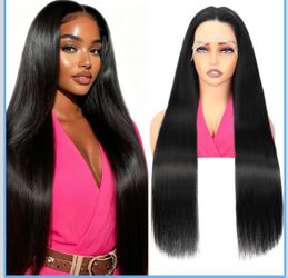 Long Straight Black Lace Front Wig