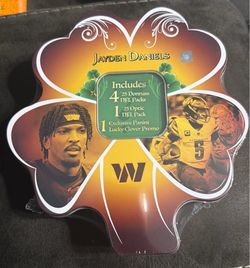 Rare, Jayden Daniels 2025 Donruss  PANINI Shamrock Lucky Clover  SEALED Tin 🍀