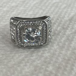 MEN’s Ring 2.5Ct Solitaire Moissanite Wedding Sterling silver (Pre-Owned)
