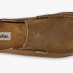 Olukai Moloa Leather Slip On Shoes Mens 10.5 EUR43.5, Toffee,  cost $140, 