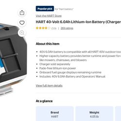 LikeNew HART 40V-6Ah with FastCharger Bundle!