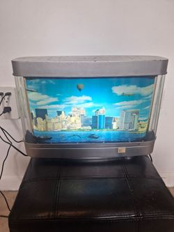 Vintage Moving City Skyline Motion Lamp New York NYC Statue of Liberty Light