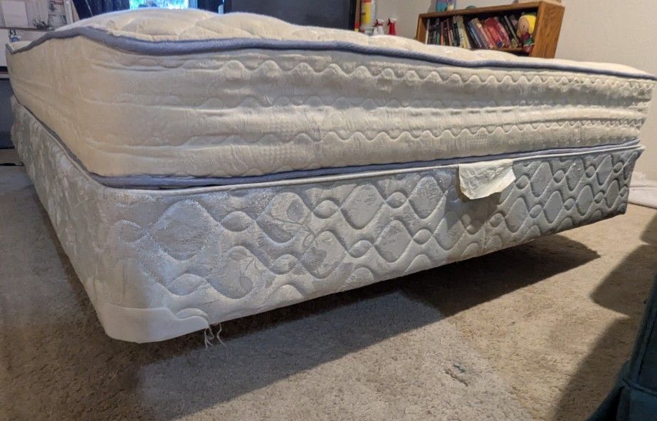 Queen Size Bed , Frame , And Box Spring