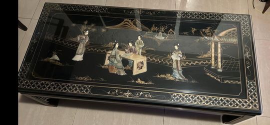 Mesa de Centro Oriental / Vintage Chinese Black Lacquer Coffee Table