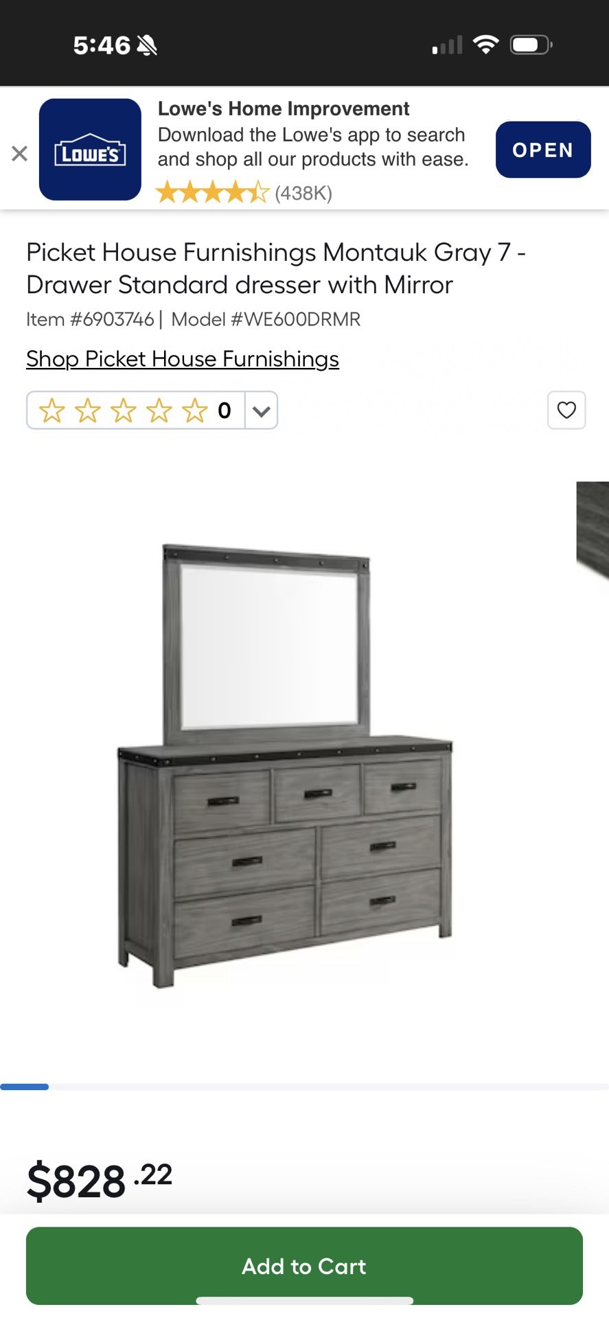 Dresser with mirror