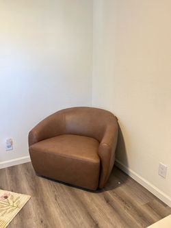 Brown leather chair