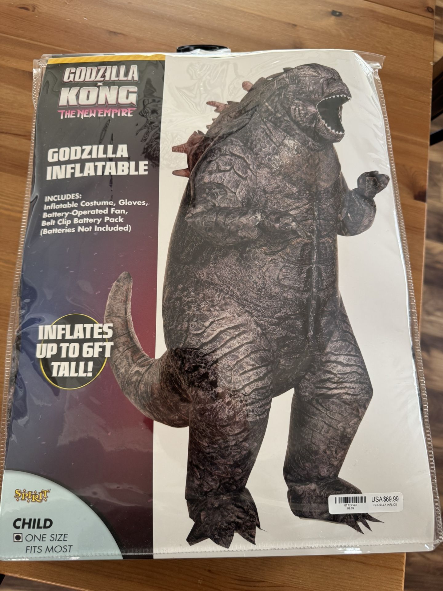 Godzilla Costume for Kids (Inflatable w/ Fan)