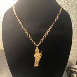 Beautiful Chain and San Juditas Pendant! Gold Plated! 🙏🏼