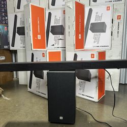 JBL Cinema 3.1.2 Dolby Atmos Model SB595 Channel Soundbar and Wireless Subwoofer