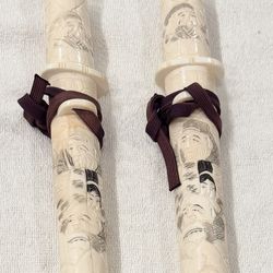 Beautiful Antique Japanese carved bone letter openers in the form of tanto daggers-  I can mail them to you
