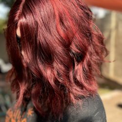 Red Bob Human Hair Wig 