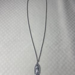 Man Long Chain Silver Color