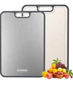 Sumzzz Titanium Cutting Board, Double Sided Chopping Board, Titanium/PP 16”×11”