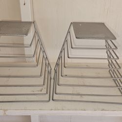 Metal wire stackable shelf risers / organizers (set of 2 stacks)