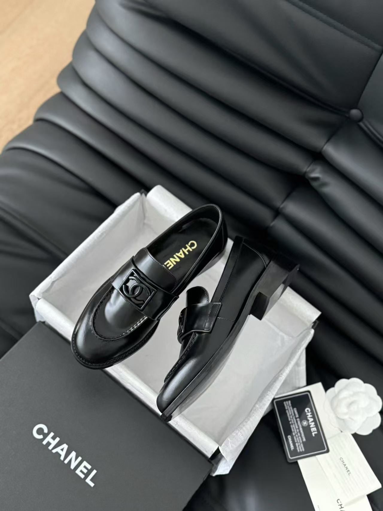 Chanel Italian leather loafers. Ladies size 9.