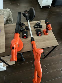 Set With Leaf Blower, Grass Cutter, And Drill. With Two Batteries And Charger!