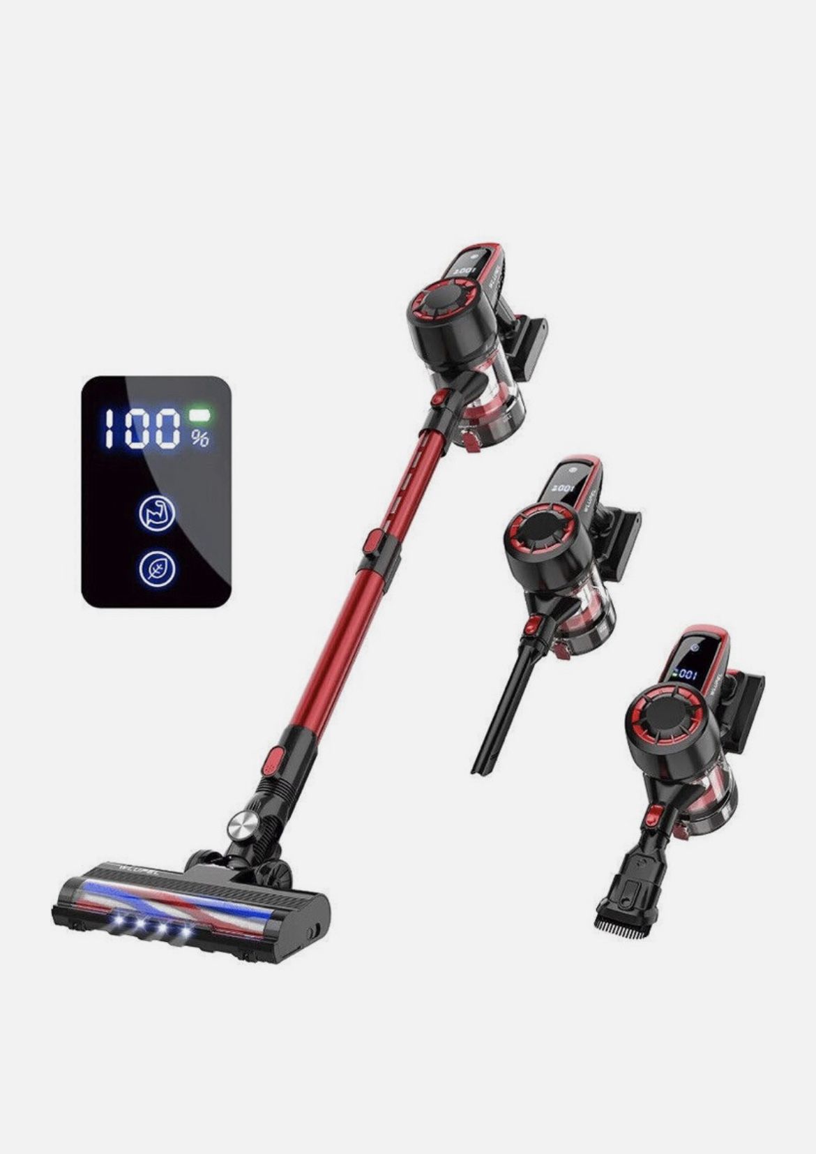 WLUPEL Hero 8 - Cordless Vacuum Cleaner 400W/33Kpa Stick Vacuum Cleaner