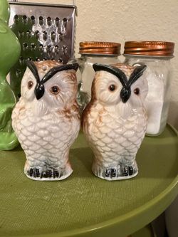 Vintage Owl Salt and Pepper Shakers