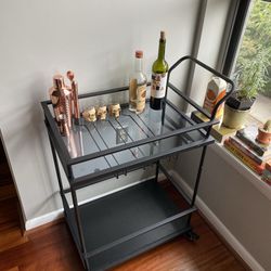 Metal and Glass Bar Cart