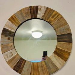 Wooden Mirror 