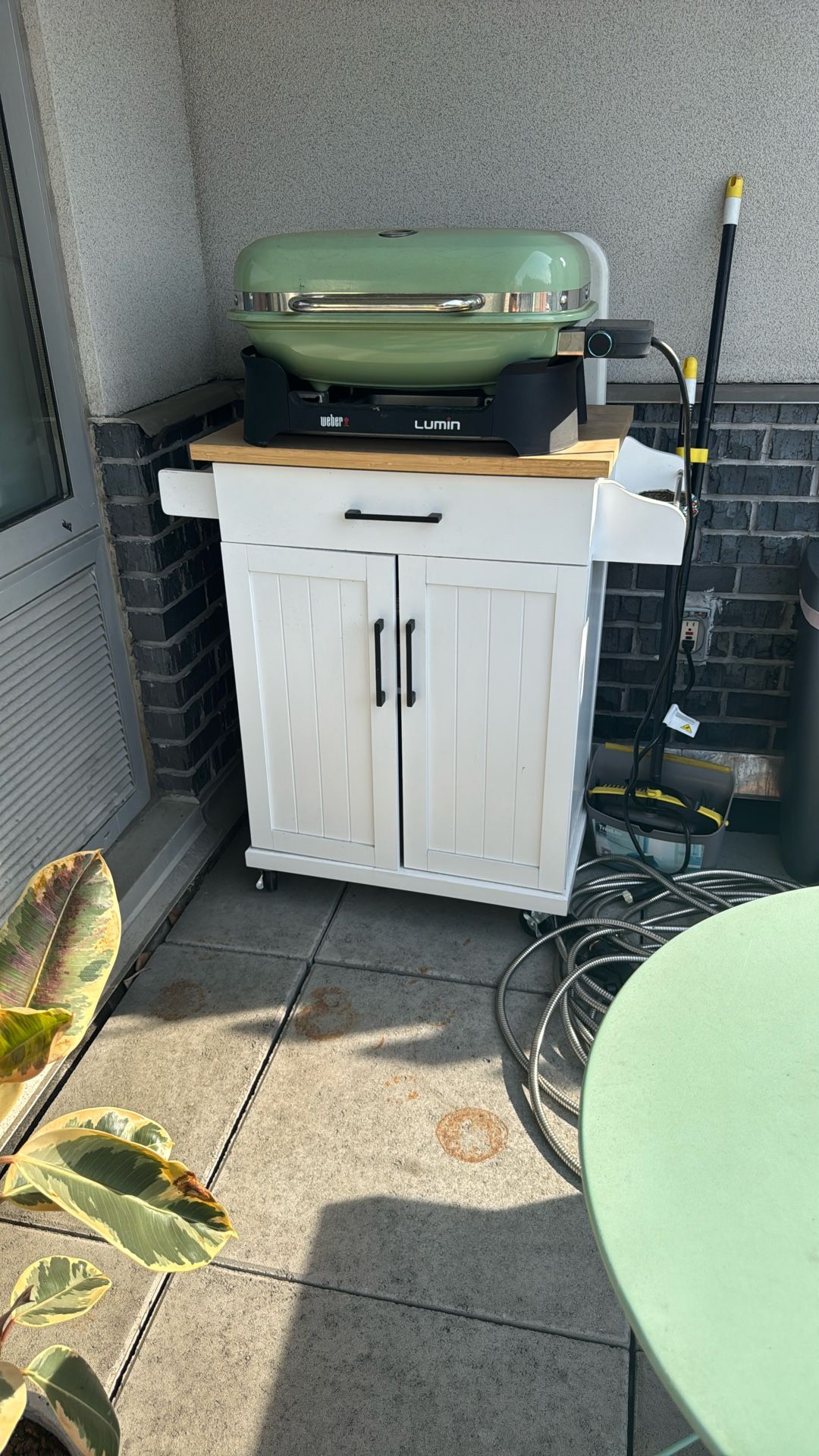 Kitchen Cart with Storage – White Cabinet on Wheels