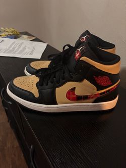 Air Jordan 1 Mid Plaid Sneakers