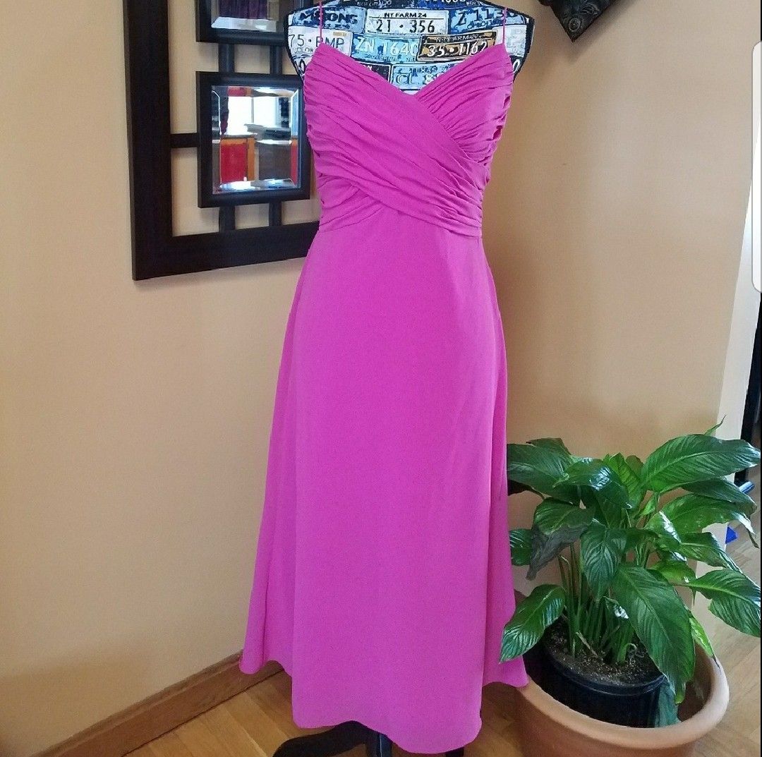 HOT PINK FORMAL CHIFFON DRESS