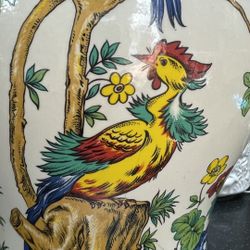 Vintage Paul Hanson Handpainted, Ginger Jar, Ceramic Table Lamp